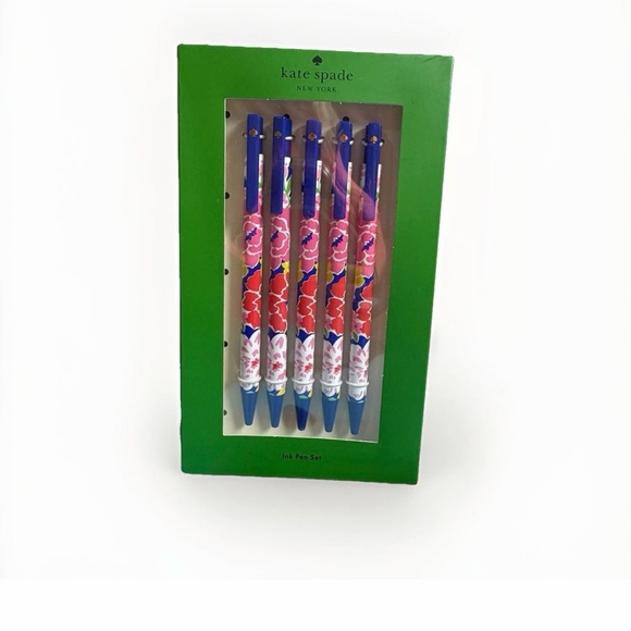 Kate Spade Sunset Bloom Pens and Garden Floral Pencil Case with Tags - Picture 3 of 3